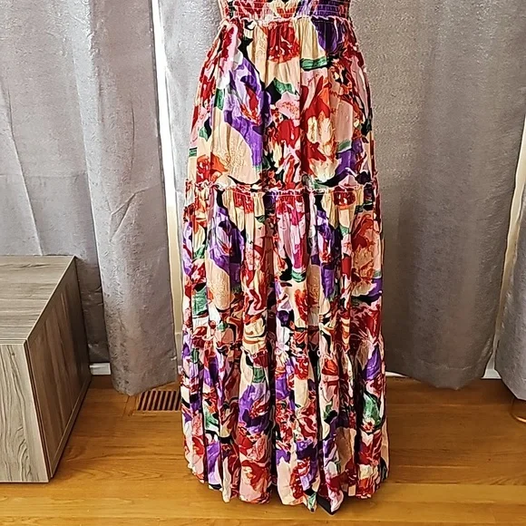 NWT ANTHROPOLOGIE Abel the Label Smocked Retro Dress Violet - Picture 3 of 6